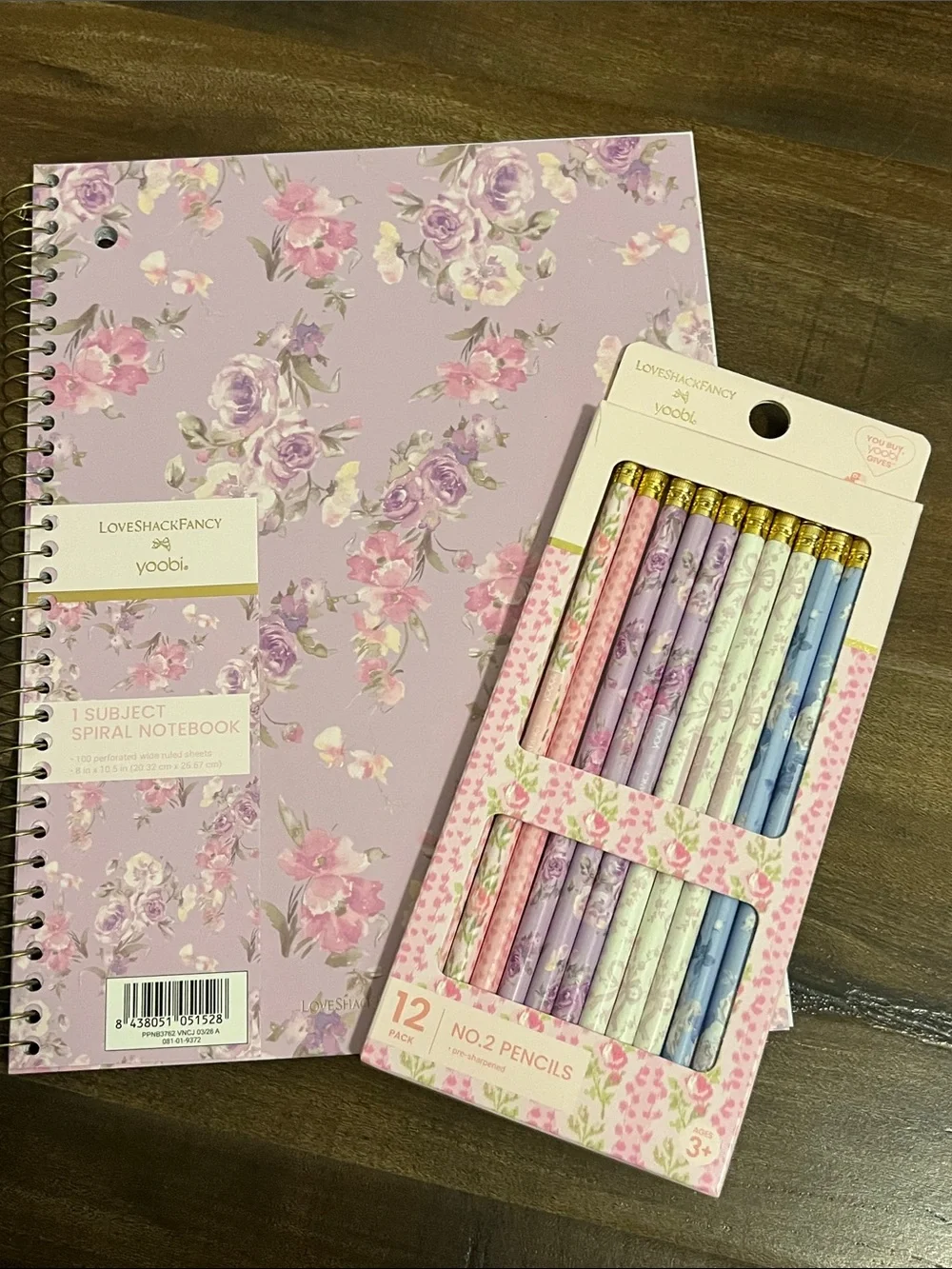 LoveShackFancy x Target spiral notebook & pencils